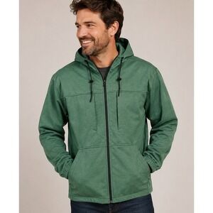 Duluth Trading Co Green Performance Hooded Jacket Men's L Lightweight Softshell
